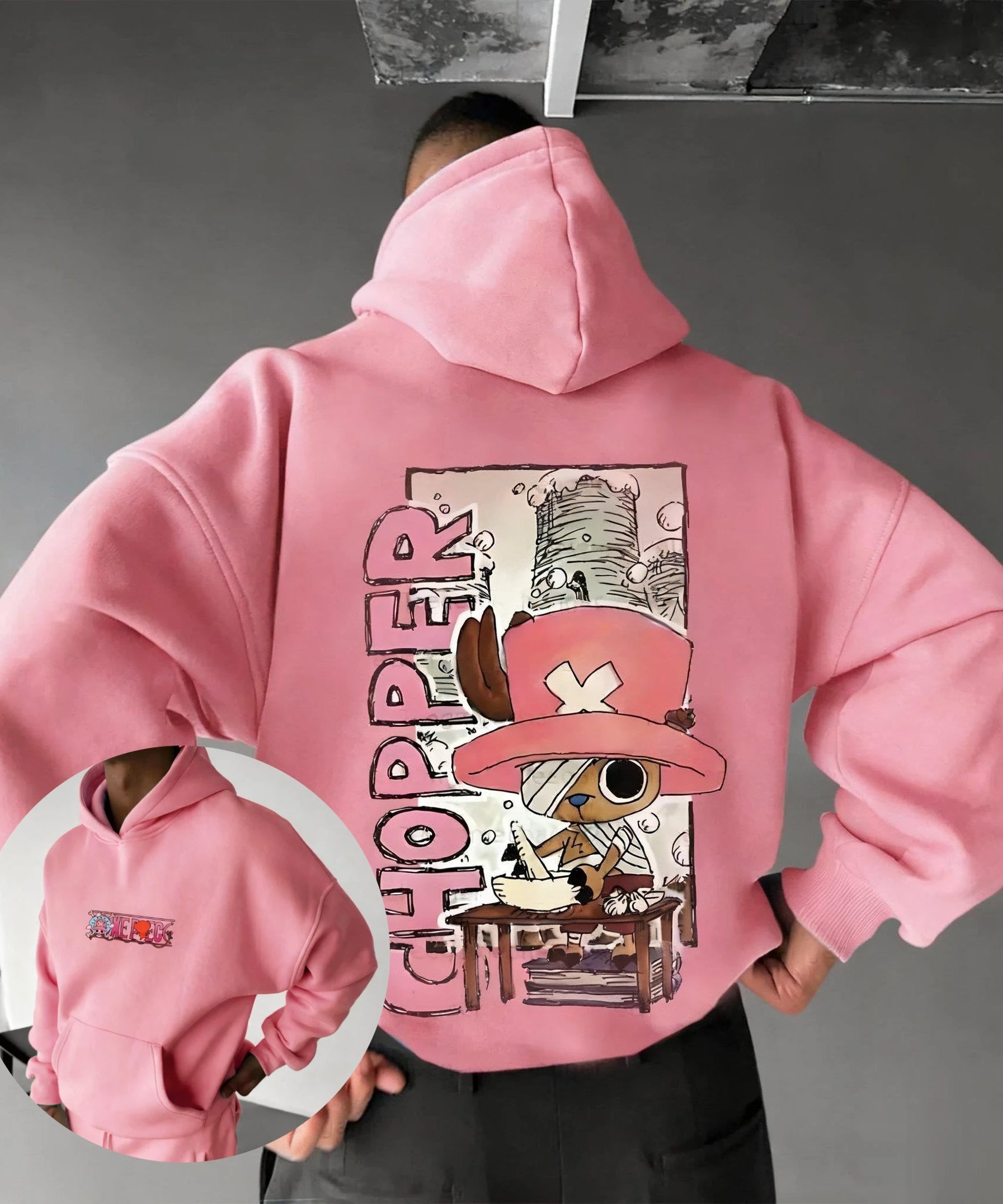 One Piece Chopper Graphic Pullover Hoodie Men Women New Autumn Winter Streetwear Oversized Casual Anime Print Hooded Sweatshirt