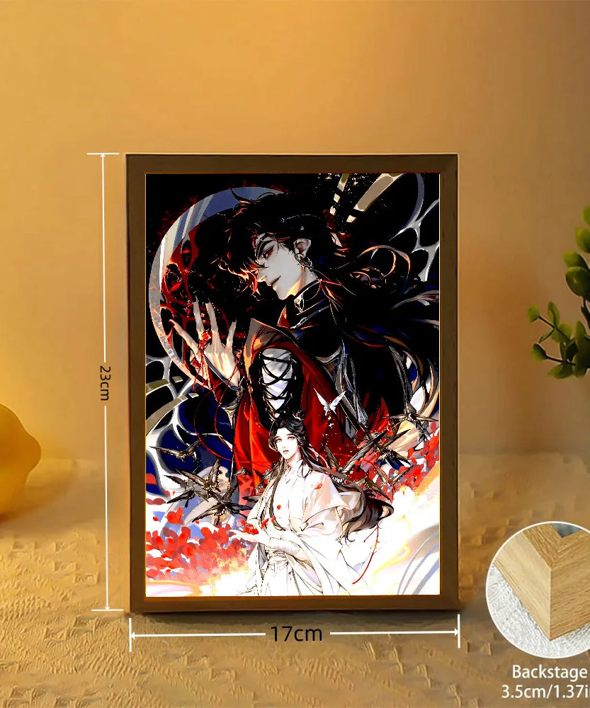 Light Painting Picture Frame Tian Guan Ci Fu Led Night Lights Xielian Huacheng Decor Bedroom Friends Charming Gifts Moon Lamps