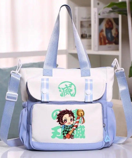 Anime Demon Slayer Kamado Tanjirou New Shoulderbag Men Women Crossbody Bags Student Fashion Large Capacity Handbag Holiday Gifts