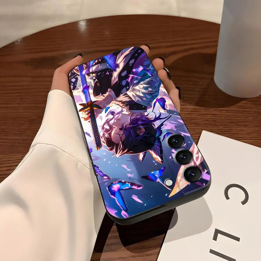 Demons Anime Slayer Case for Samsung Galaxy S25+ S9 S24+ S21 S22 S25 Ultra S20 S23 FE S24 Plus Soft Back Phone Cover