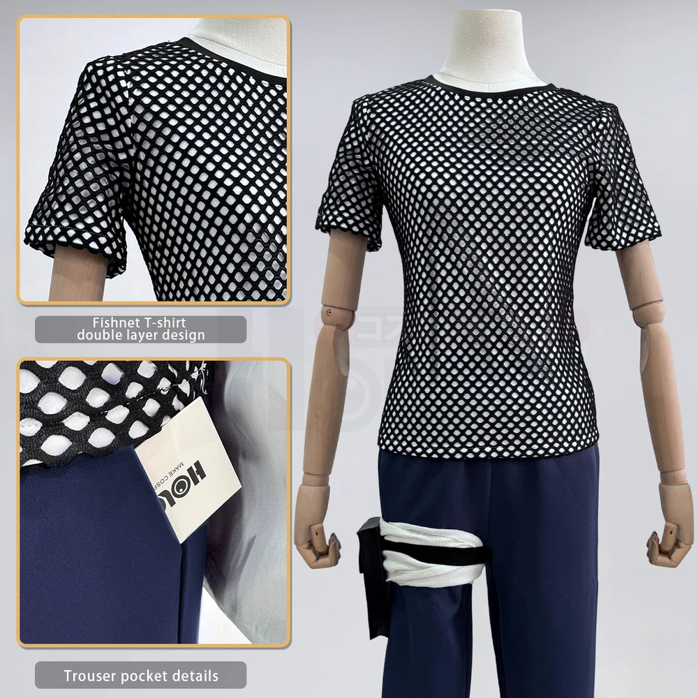Anime Hinata Hyuga Cosplay Costume – Tracksuit, Fishnet Top & Leg Pouch Set 4