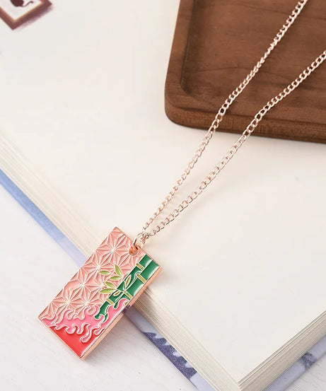 Anime Demon Slayer Necklace Kamado Tanjirou Nezuko Agatsuma Zenitsu Metal Pendant Cosplay Accessories Man Woman Jewelry Gifts