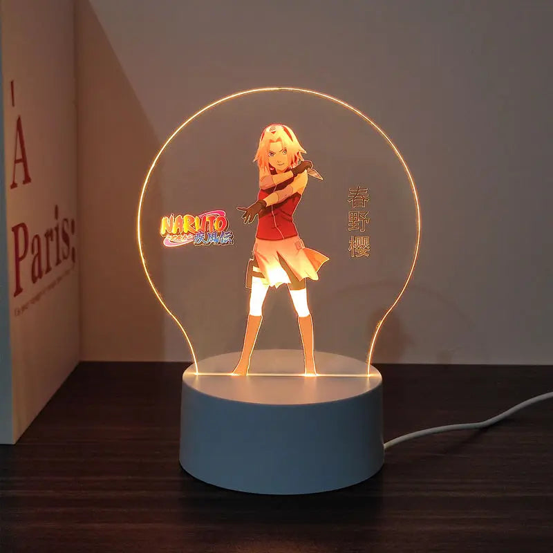New Animation Naruto anime peripheral light-up stand night light Naruto Sasuke Uchiha Itachi Gaara Kakashi Tsunade holiday gift