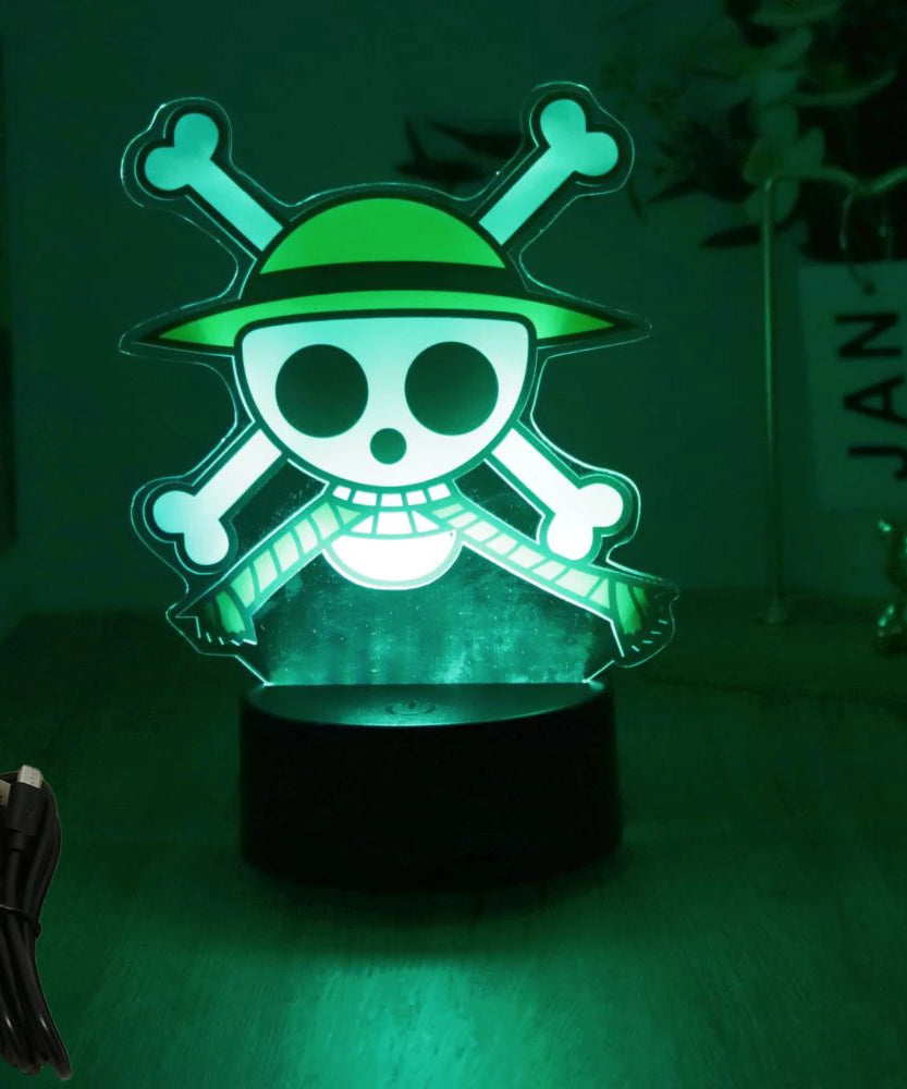 Actions Figure One Piece Luffy Zoro Anime Figures 3D Lamp PVC Action Collection Model Toys LED Night Light Kid Christmas Gift