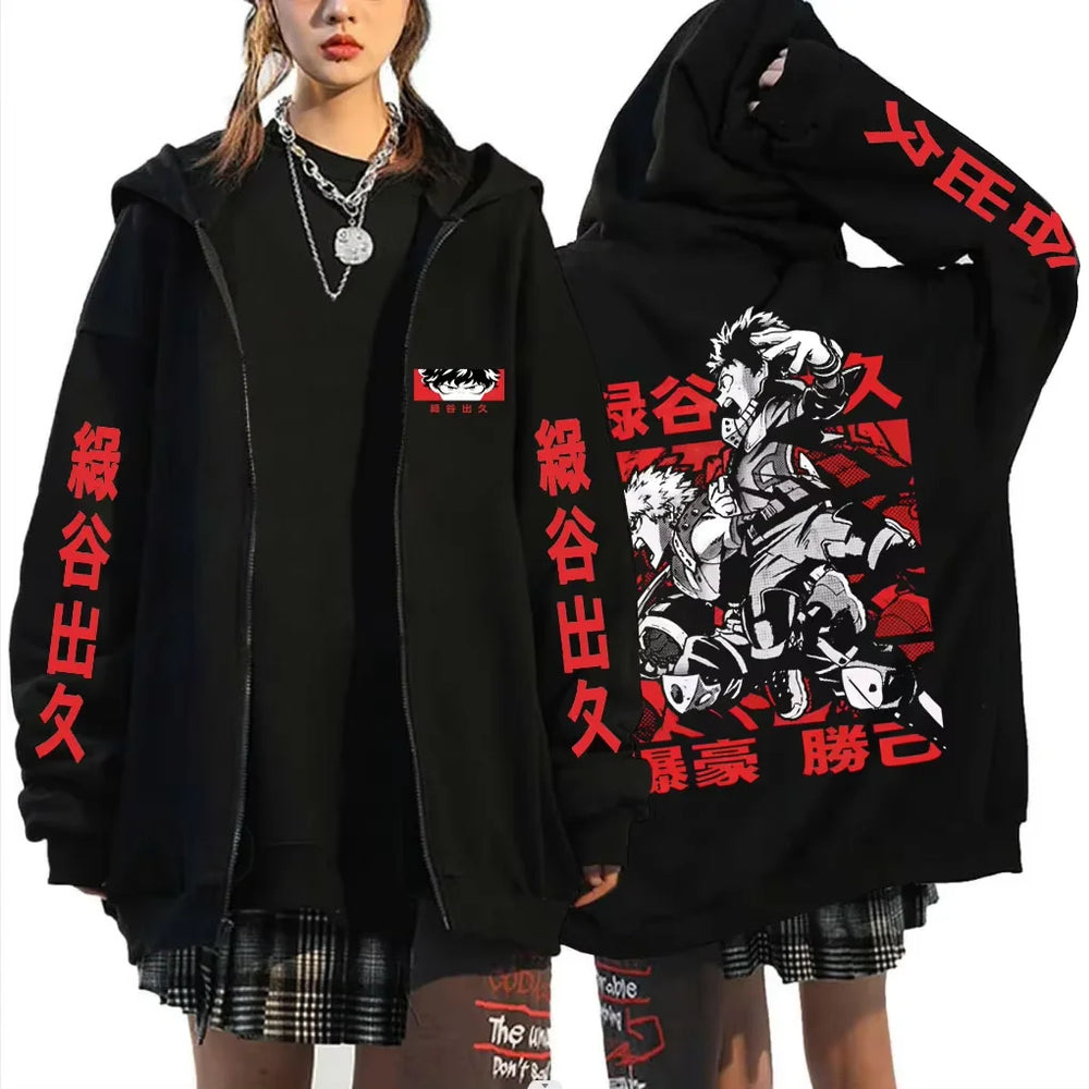 My Hero Academia Katsuki Bakugo Graphic Zip-Up Hoodie Harajuku Streetwear 7