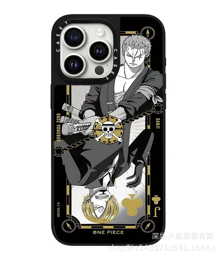 One Piece x Naruto Mirror Phone Case – Anti-Fall Collection for iPhone 16 Pro Max
