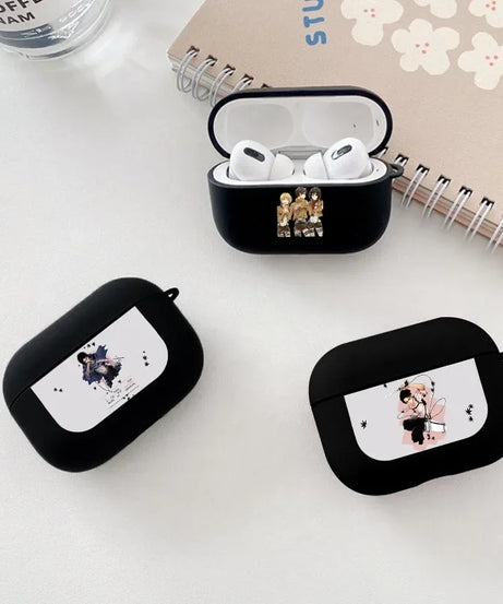 Attack On Titan Anime Earphone Cover For Apple Airpods 1 2 Case Wireless Bluetooth For air pods pro Soft Silicon Cases