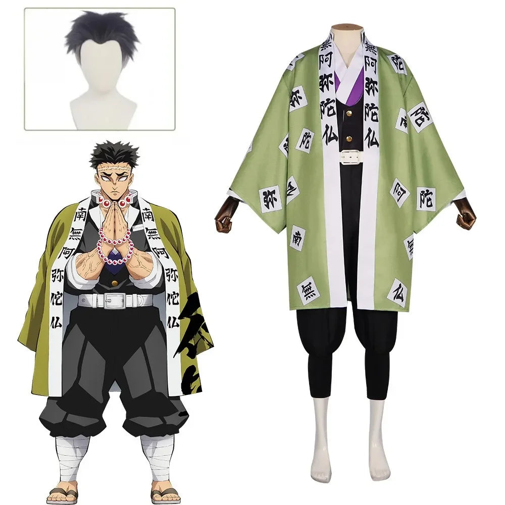 Anime Kimetsu no Yaiba Gyomei Himejima Green Uniform Cosplay Costume J ...