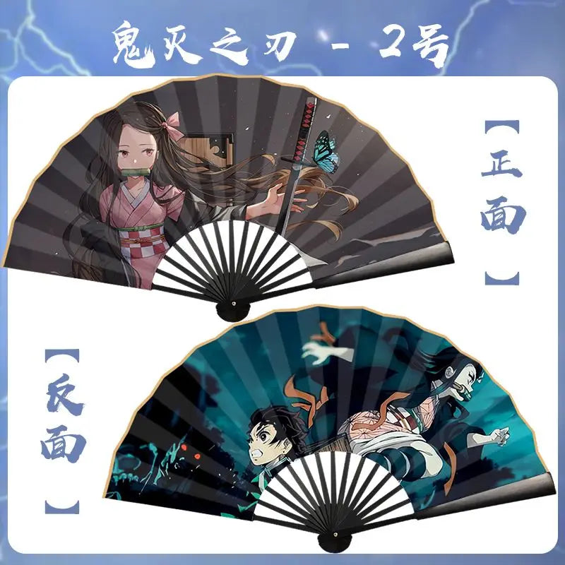 Demon Slayer double-sided character silk 10-inch folding fan, anime , stylish and personalized, birthday gift for friends