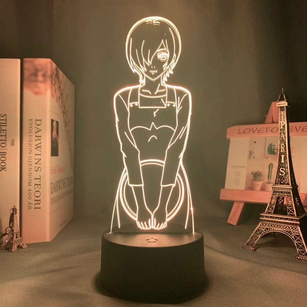 Anime Tokyo Ghoul Glowing Acrylic Stand Ken Kaneki Figure Nightlight for Reading Room Decor Light Gift for Birthday Table Lamp