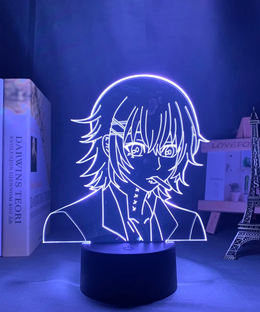 Anime Tokyo Ghoul Glowing Acrylic Stand Ken Kaneki Figure Nightlight for Reading Room Decor Light Gift for Birthday Table Lamp