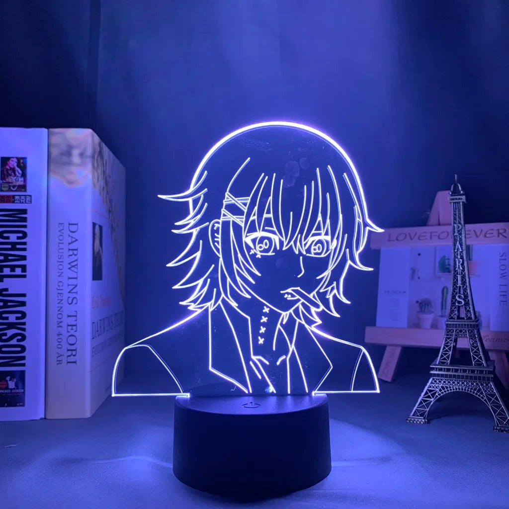 Anime Tokyo Ghoul Glowing Acrylic Stand Ken Kaneki Figure Nightlight for Reading Room Decor Light Gift for Birthday Table Lamp