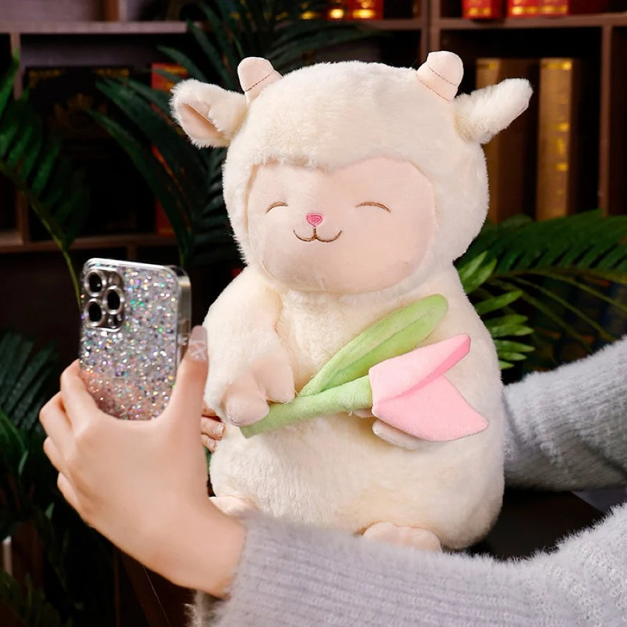 Kawaii Sheep with Tulip Plush Doll — Soft Stuffed Toy 5