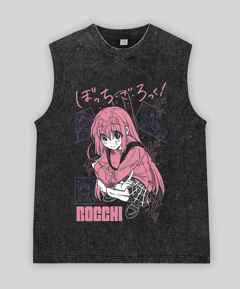 Bocchi the Rock! Oversized Band Vest – Unisex Anime Cotton Tank Top