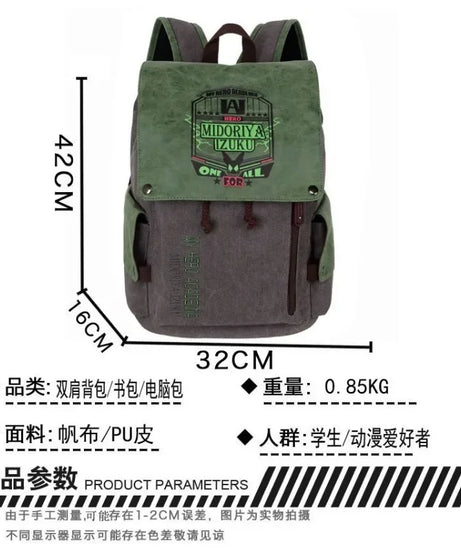 Naruto Creative  Animation Peripheral Naruto Canvas Backpack Large Capacity Student School Bag Portable Backpack Gift