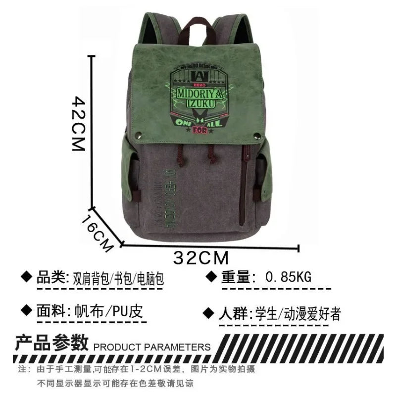 Naruto Creative  Animation Peripheral Naruto Canvas Backpack Large Capacity Student School Bag Portable Backpack Gift