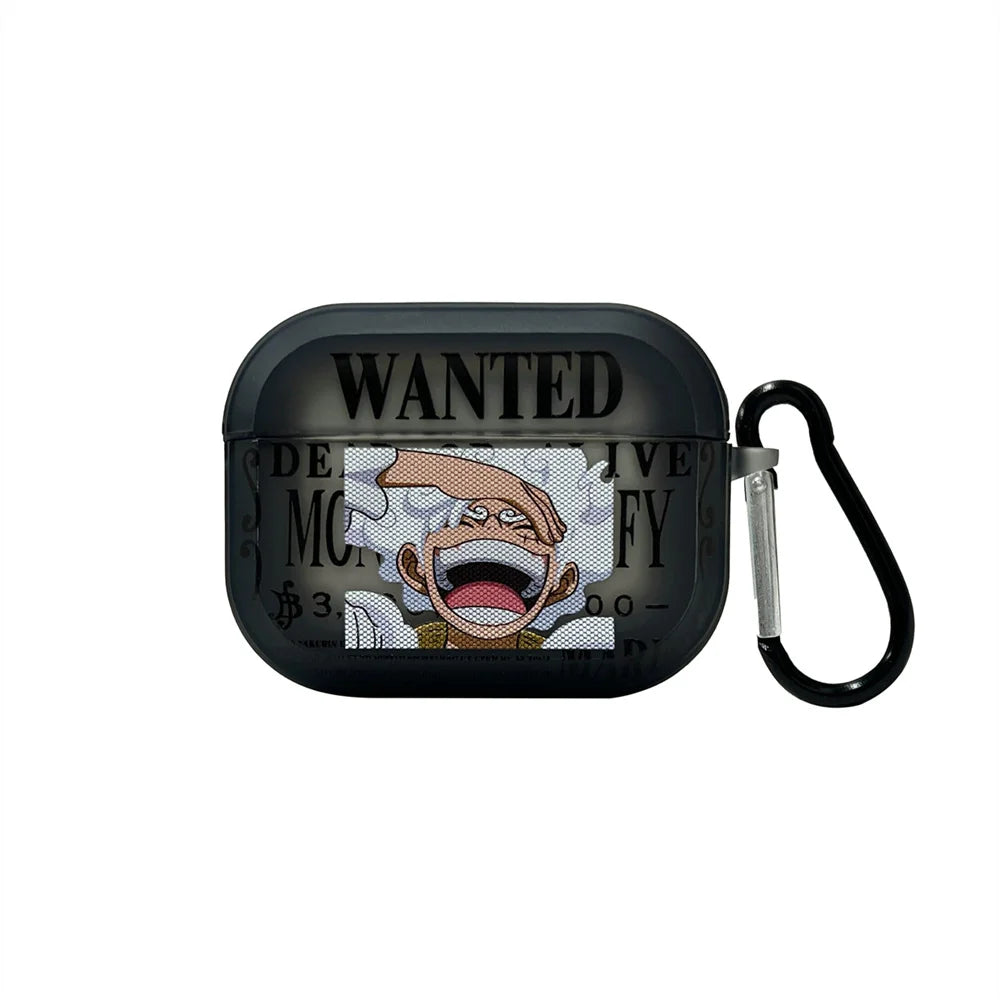 New Anime One Piece Luffy Gear 5th Earphone Case For AirPods 3 3rd 4 Pro Pro2 Headphone Bluetooth Wireless Headset Clear Cover