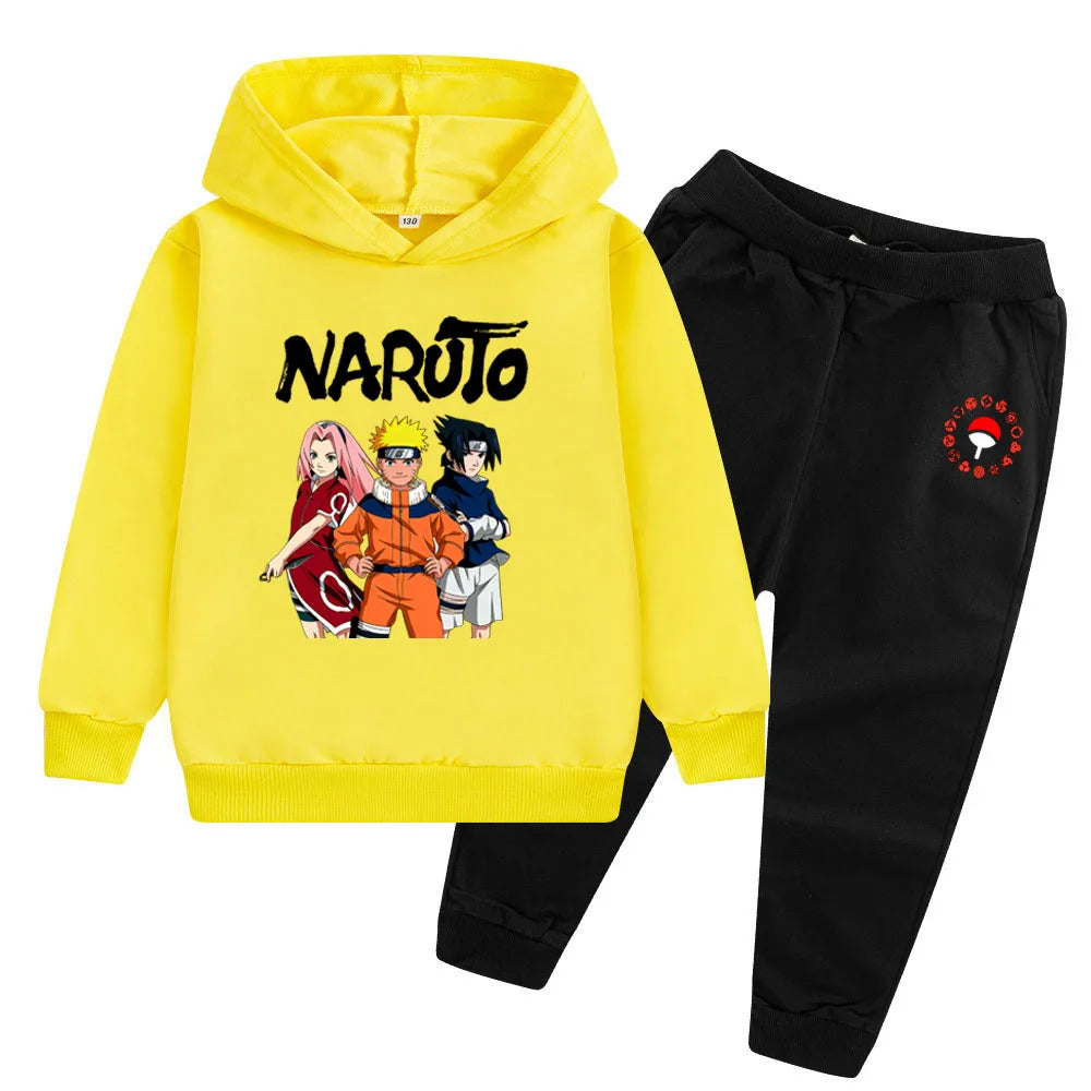 Naruto Shippuden Team 7 Kids Hoodie & Pants Set Autumn Winter Tracksuit 3