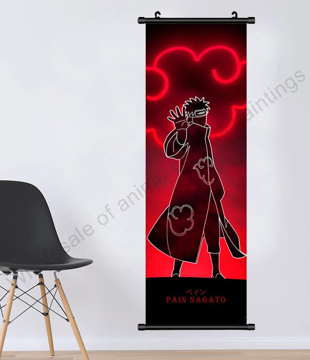 Naruto Villains Wall Scroll – Akatsuki Zetsu, Obito & Pain Canvas Poster