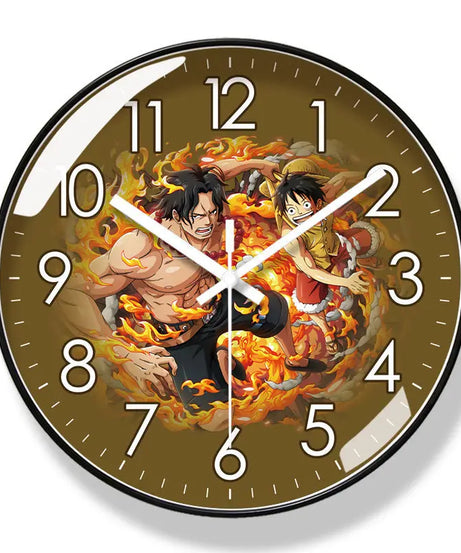 One Piece Wall Clock – Luffy, Zoro & Chopper Silent Quartz Anime Home Decor