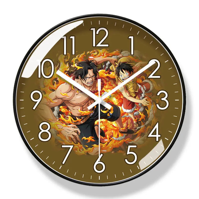 One Piece Wall Clock – Luffy, Zoro & Chopper Silent Quartz Anime Home Decor