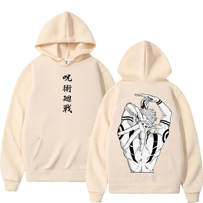 Anime Jujutsu Kaisen Ryomen Sukuna Graphic Hoodie – Harajuku Vintage Pullover Sweatshirt 4