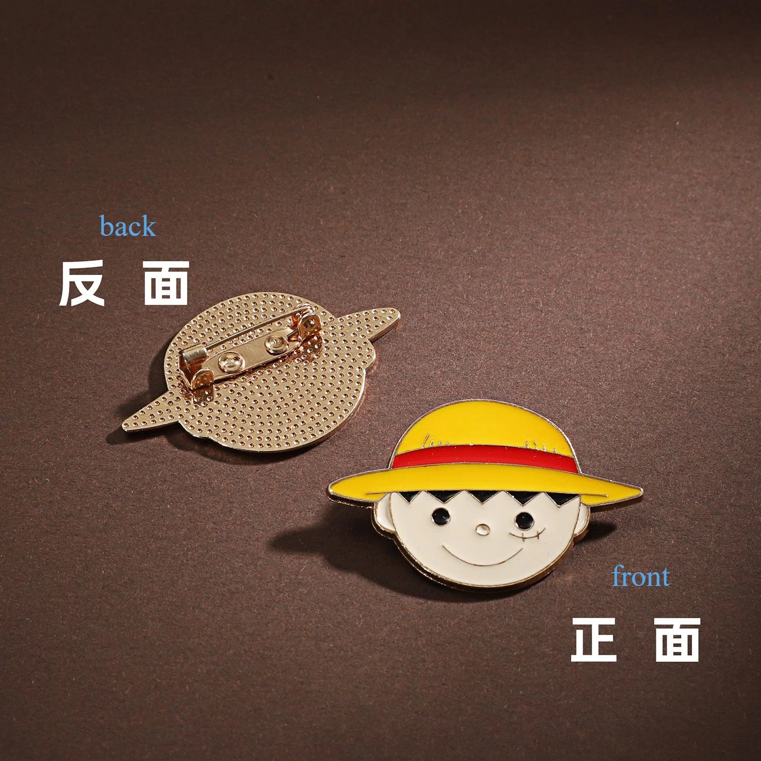 One Piece King Pin Straw Hat One Piece Team Metal Badge Backpack Ace Devil Fruit Medal Couple Luffy Brooch