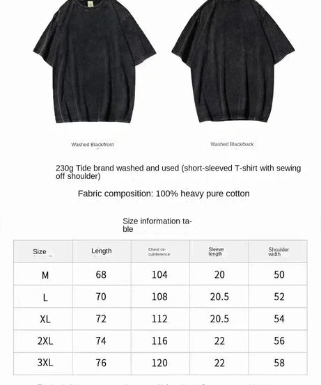 Kaiju No.8 Wash Vintage Vintage T-shirt for Men and Women Kaiju No.8 Print Summer Fashion Casual Short Sleeve