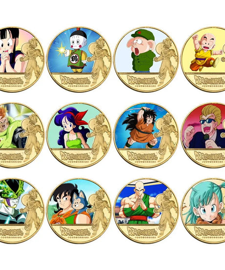 Dragon Ball Gold Plated Gold Coin Son  Goku Vegeta Commemorative Coins Children Classic Anime Peripherals Collection Toy Souvenir