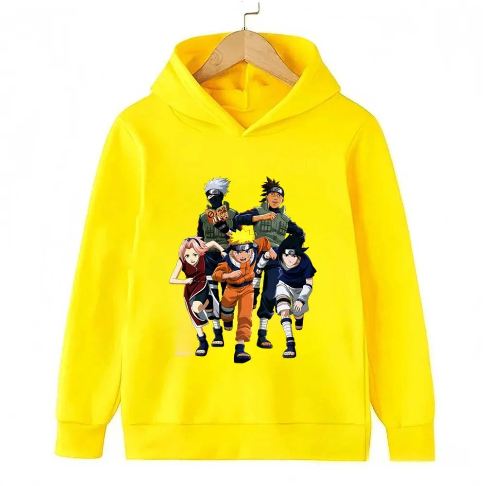 Naruto Kids Anime Graphic Hoodie – Uzumaki, Sasuke & Kakashi Spring/Autumn Top 6
