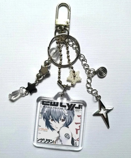 Reading table! Keychain New Century Evangelion Anime
