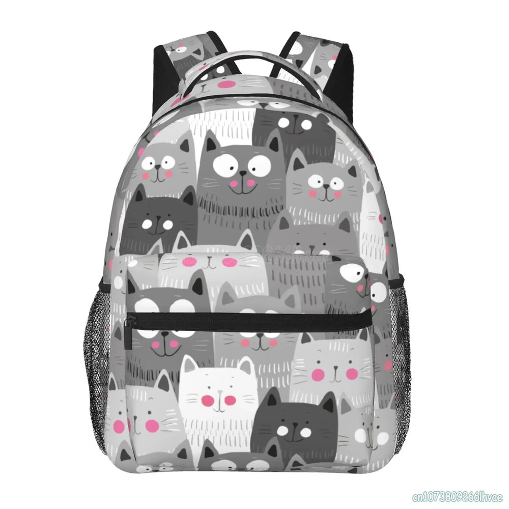 Neko Atsume Backpack — Cute Cat Print School Bag