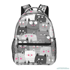 Neko Atsume Backpack — Cute Cat Print School Bag