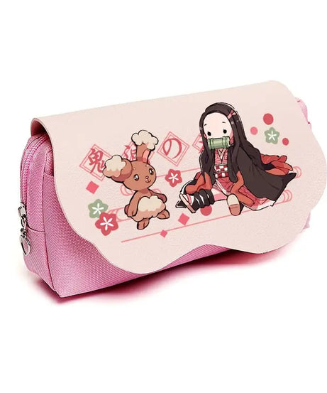 Anime Demon Slayer Student Pencil Case Cute Large Capacity Multifunctional Desktop Storage Bag Practical Gifts