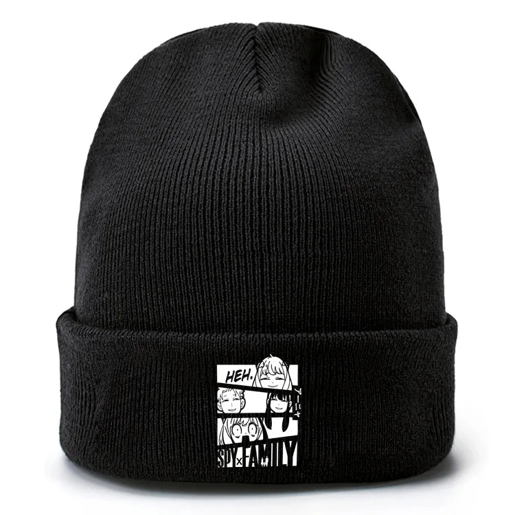 Spy x Family Knitted Beanie — Warm Rolled-Edge Hat