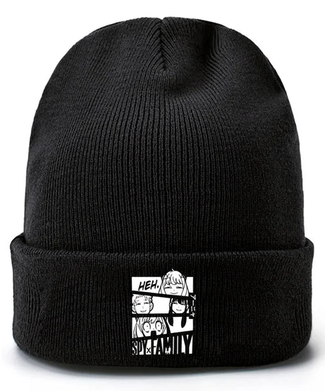 Anime Spy X Family Creative Peripheral Knitted Hats Woolen Hats Rolled Edge Printed Warm Hat Outdoor Men's Women's Trendy Hat