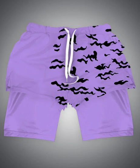 One Piece x Naruto x Dragon Ball 2-in-1 Men’s Gym Shorts – Quick-Dry & Breathable Sportswear