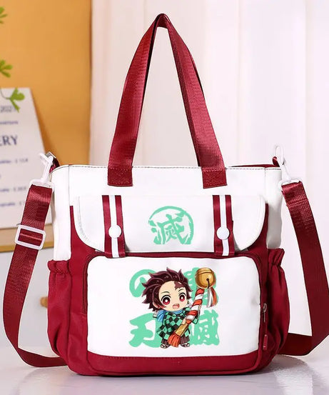 Anime Demon Slayer Kamado Tanjirou New Shoulderbag Men Women Crossbody Bags Student Fashion Large Capacity Handbag Holiday Gifts