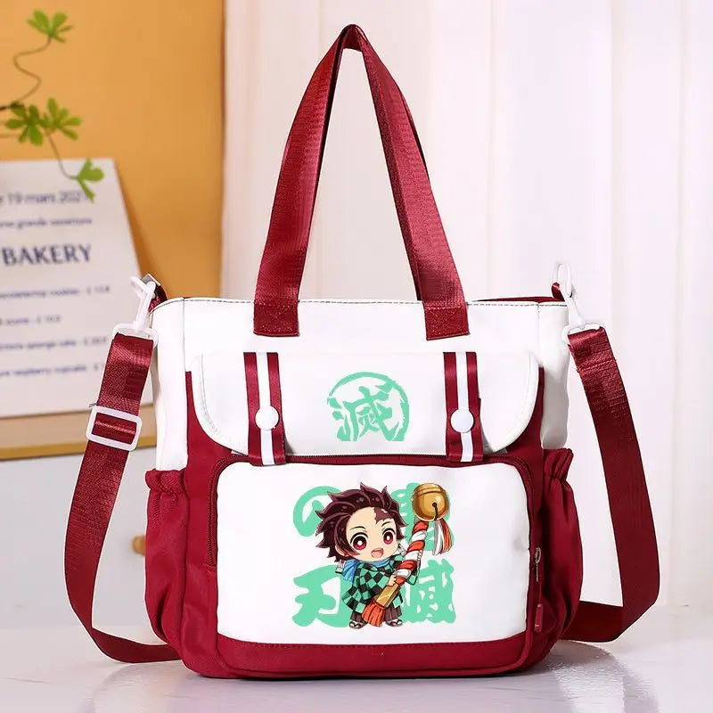 Anime Demon Slayer Kamado Tanjirou New Shoulderbag Men Women Crossbody Bags Student Fashion Large Capacity Handbag Holiday Gifts