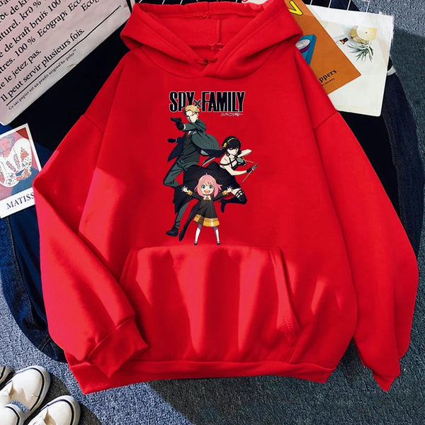 Spy x Family Forger Family Graphic Fleece Hoodie Harajuku Streetwear