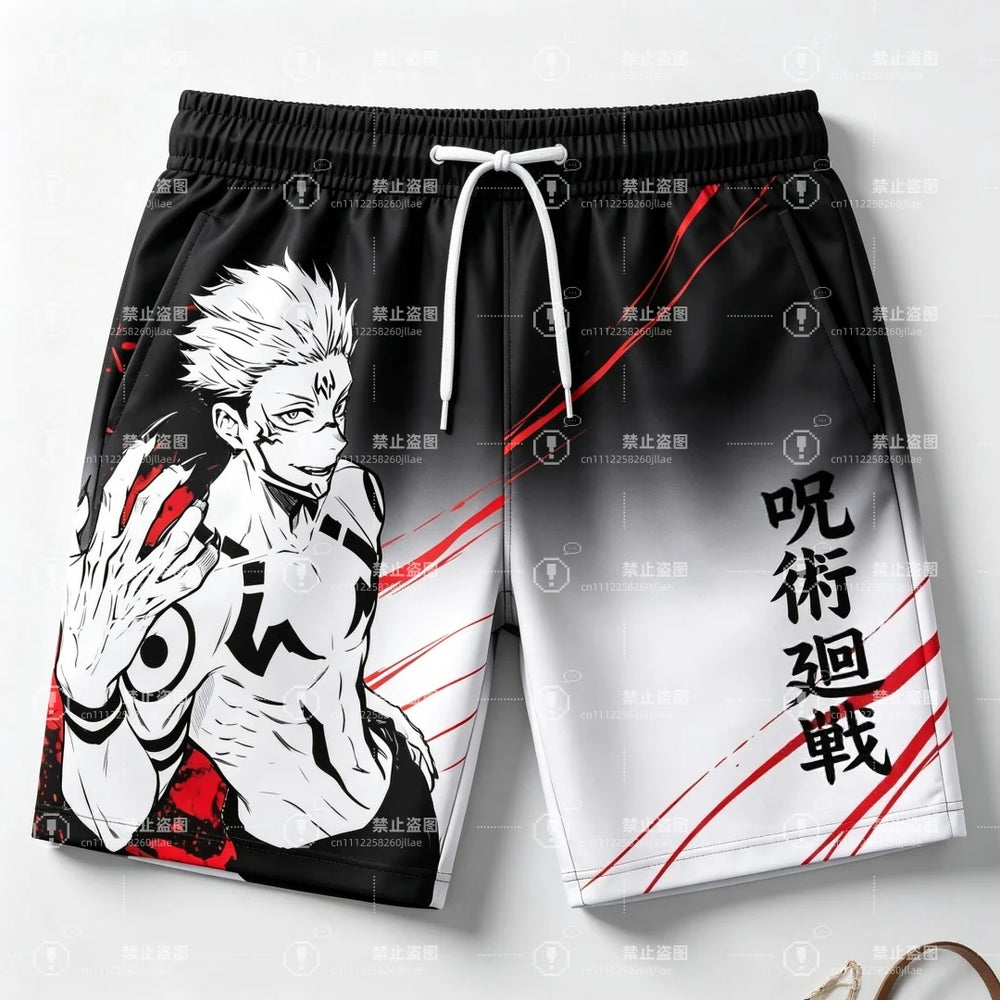 Jujutsu Kaisen Ryomen Sukuna 3D Print Board Shorts – Quick Dry Athletic Swim Trunks 7