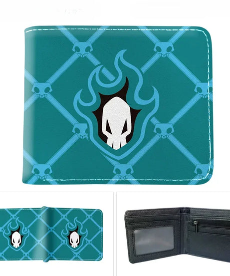 Anime Bleach Men's Short Button Wallets PU Leather Folding Purse