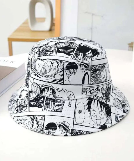 Anime ONE PIECE Luffy Graffiti Baseball Cap Spring and Summer Sunscreen Sunshade Bucket Hat Peaked Cap Two-dimensional