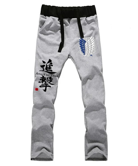 New Fashion Anime Attack on Titan Sports Sweat Breathable Pants Students Men Women Print Cotton Straight Pants Jogging Long Pant