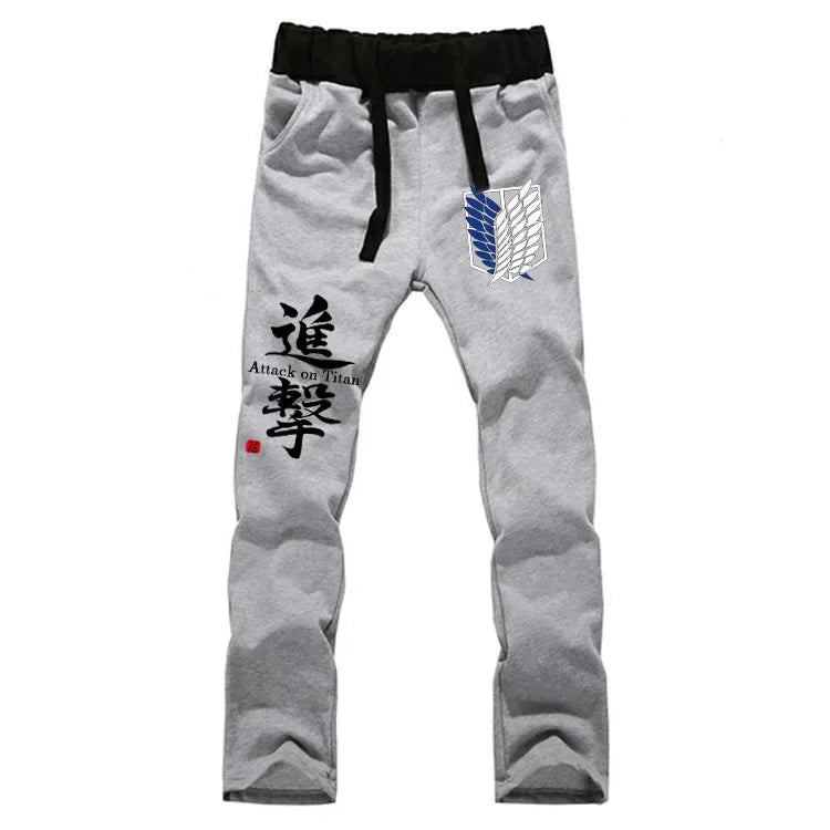New Fashion Anime Attack on Titan Sports Sweat Breathable Pants Students Men Women Print Cotton Straight Pants Jogging Long Pant