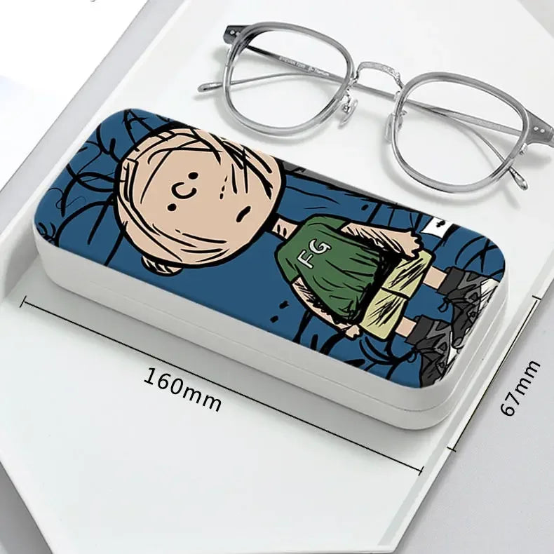 Snoopy Girl Korean Fresh Student Cute Disney Fashion Simple Anti-fall Portable Anti-Stress Folding Glasses Case