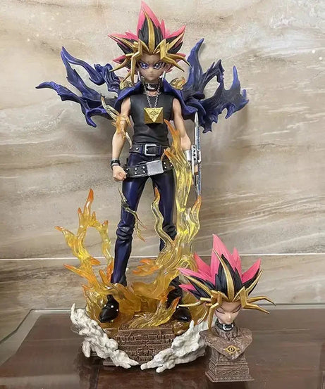 28cm Yugi Muto Figure Dark Game Dimensional Duel Monsters Action Figures Pvc Model Statue Collection Ornament Kids Toy Gifts