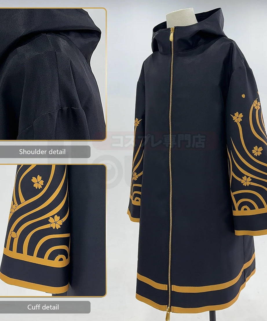 HOLOUN Tokyo Anime Brahman Senju Kawaragi Cosplay Costume Golden Black Jacket Coat Over Size Sakura Printed Halloween Christmas