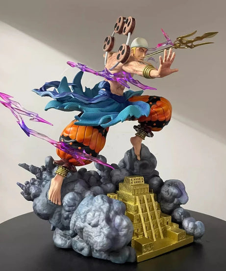 One Piece Jt Enel 28cm Figure Thunder God GK PVC Full Spray Paint Exquisite Statue Anime Model Toy Desktop Deco Collectible Gift