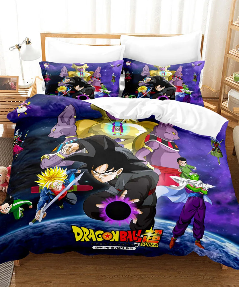 Anime Dragon Ball Duvet Comforter Quilt Cover Set Super Saiyan Bedding Set Anime Car Bed Bedroom Home Children Bedroom Gifts